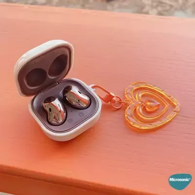 Microsonic Samsung Galaxy Buds 2 Pro Kılıf Süslü Renkli Kalp Desenli Pembe