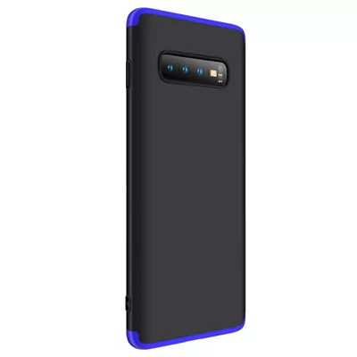 Microsonic Samsung Galaxy S10 Plus Kılıf Double Dip 360 Protective Siyah Mavi