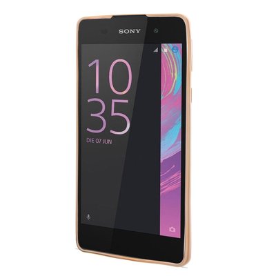 Microsonic Sony Xperia E5 Kılıf Skyfall Transparent Clear Gold