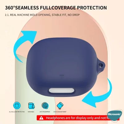 Microsonic Anker Soundcore Liberty 4 Pro Kılıf Askılı Mat Silikon Siyah