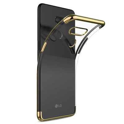 Microsonic LG K40S Kılıf Skyfall Transparent Clear Gold