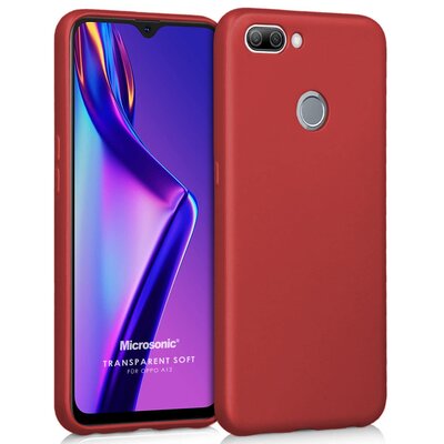 Microsonic Oppo A12 Kılıf Matte Silicone Kırmızı