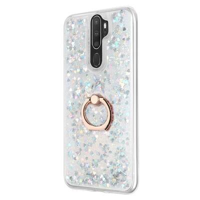 Microsonic Oppo A9 2020 Kılıf Glitter Liquid Holder Gümüş