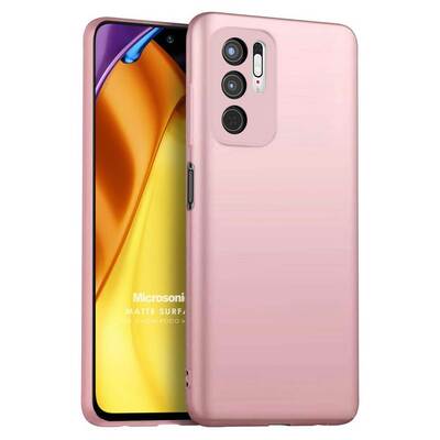 Microsonic Xiaomi Poco M3 Pro Kılıf Matte Silicone Rose Gold