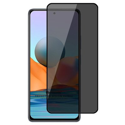 Microsonic Xiaomi Redmi Note 10S Invisible Privacy Kavisli Ekran Koruyucu Siyah