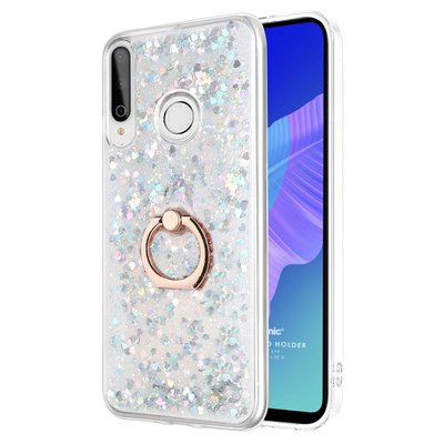 Microsonic Huawei P40 Lite E Kılıf Glitter Liquid Holder Gümüş