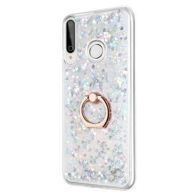 Microsonic Huawei P40 Lite E Kılıf Glitter Liquid Holder Gümüş