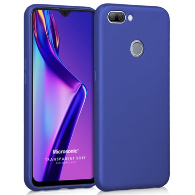 Microsonic Oppo A12 Kılıf Matte Silicone Lacivert