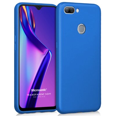 Microsonic Oppo A12 Kılıf Matte Silicone Mavi