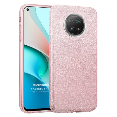 Microsonic Xiaomi Redmi Note 9 5G Kılıf Sparkle Shiny Rose Gold