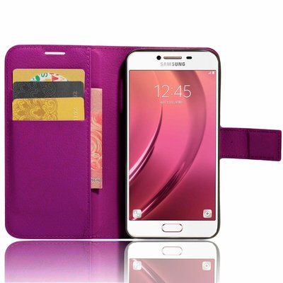 CaseUp Samsung Galaxy C5 Cüzdanlı Suni Deri Kılıf Mor