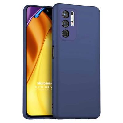 Microsonic Xiaomi Poco M3 Pro Kılıf Matte Silicone Lacivert