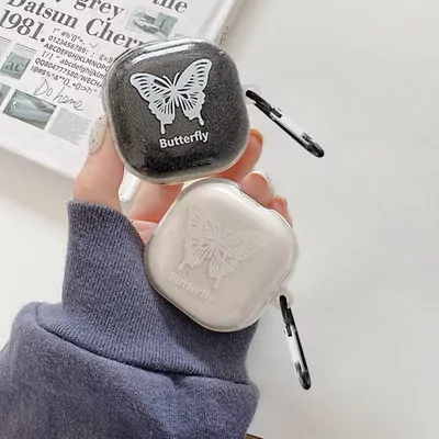 Microsonic Samsung Galaxy Buds Core Kılıf Kelebek Desenli Şeffaf