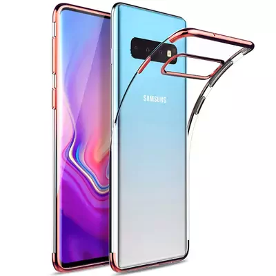 Microsonic Samsung Galaxy S10 Kılıf Skyfall Transparent Clear Rose Gold