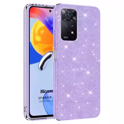 Microsonic Xiaomi Redmi Note 11 Pro 5G Kılıf Sparkle Shiny Mor