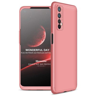 Microsonic Realme 7 Kılıf Double Dip 360 Protective AYS Rose Gold