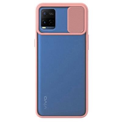 Microsonic Vivo Y32 Kılıf Slide Camera Lens Protection Pembe