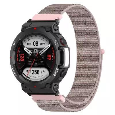 Microsonic Amazfit T-Rex 2 Hasırlı Kordon Woven Sport Loop Rose Gold