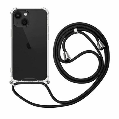 Microsonic Apple iPhone 13 Kılıf Neck Lanyard Siyah