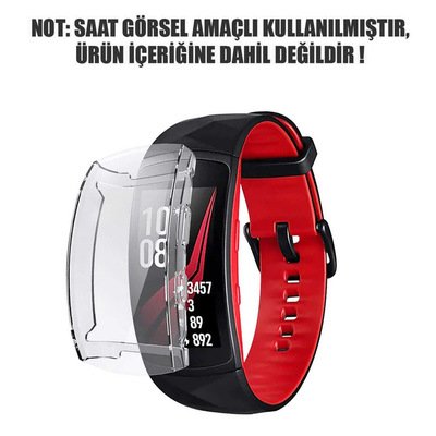 Microsonic Samsung Gear Fit 2 Pro Kılıf 360 Full Round Soft Silicone Şeffaf Kılıf