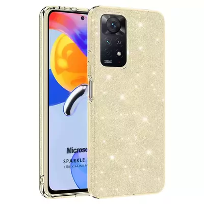 Microsonic Xiaomi Redmi Note 11 Pro 5G Kılıf Sparkle Shiny Gold