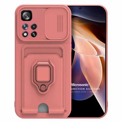 Microsonic Xiaomi Redmi Note 11 Pro Plus Kılıf Multifunction Silicone Pembe