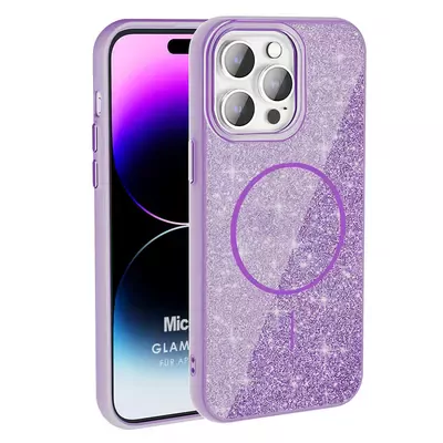 Microsonic Apple iPhone 14 Pro Max Kılıf GlamGrip Luxe Lila