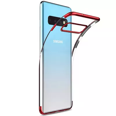 Microsonic Samsung Galaxy S10 Plus Kılıf Skyfall Transparent Clear Kırmızı