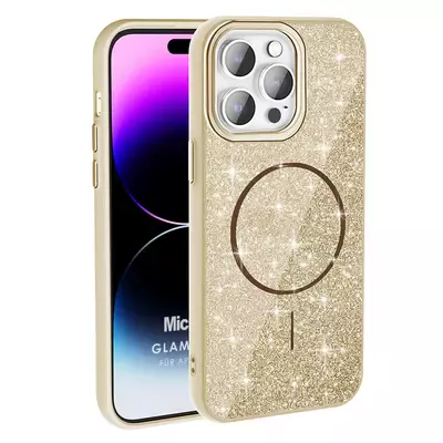 Microsonic Apple iPhone 14 Pro Max Kılıf GlamGrip Luxe Gold