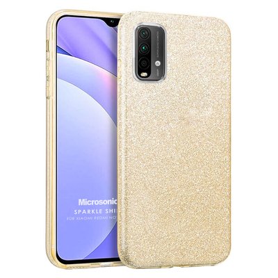 Microsonic Xiaomi Redmi Note 9 4G Kılıf Sparkle Shiny Gold