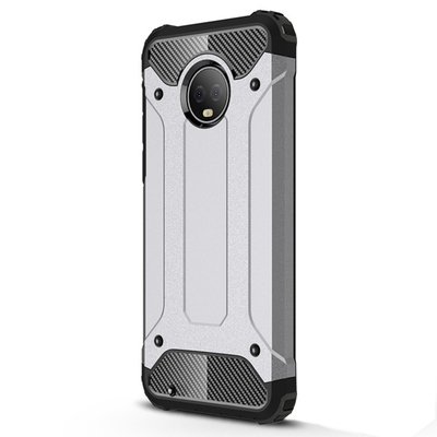 Microsonic Motorola Moto G6 Kılıf Rugged Armor Gümüş