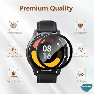 Microsonic Xiaomi Watch S1 Pro Tam Kaplayan Nano Cam Ekran Koruyucu Siyah