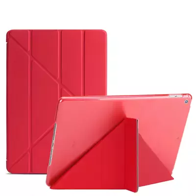 Microsonic Apple iPad 9.7 2017 (A1822-A1823) Folding Origami Design Kılıf Kırmızı