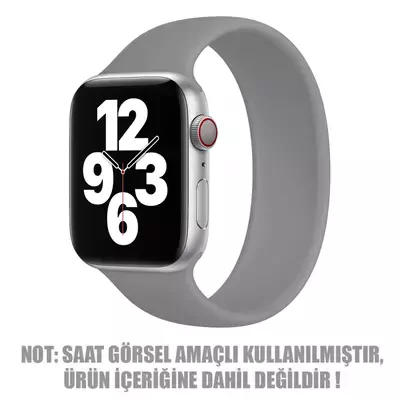 Microsonic Apple Watch SE 2022 44mm Kordon, (Medium Size, 155mm) New Solo Loop Gri