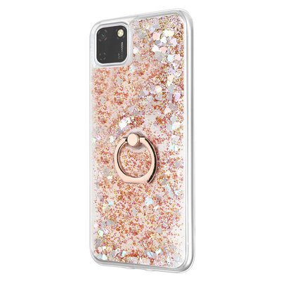 Microsonic Huawei Honor 9S Kılıf Glitter Liquid Holder Gold