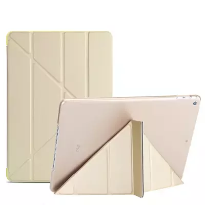 Microsonic Apple iPad 9.7 2017 (A1822-A1823) Folding Origami Design Kılıf Gold