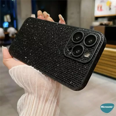Microsonic Apple iPhone 17 Kılıf Bling Rhinestones Gümüş