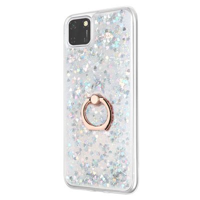 Microsonic Huawei Honor 9S Kılıf Glitter Liquid Holder Gümüş