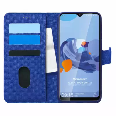 Microsonic Reeder P13 Blue Max 2021 Kılıf Fabric Book Wallet Lacivert