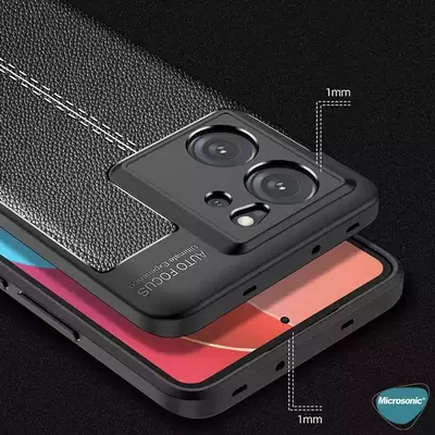 Microsonic Xiaomi Mi 13T Pro Kılıf Deri Dokulu Silikon Siyah