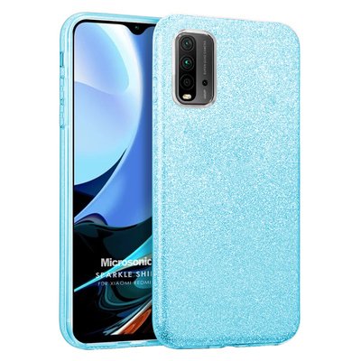 Microsonic Xiaomi Redmi 9T Kılıf Sparkle Shiny Mavi