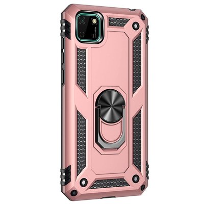 Microsonic Huawei Honor 9S Kılıf Military Ring Holder Rose Gold