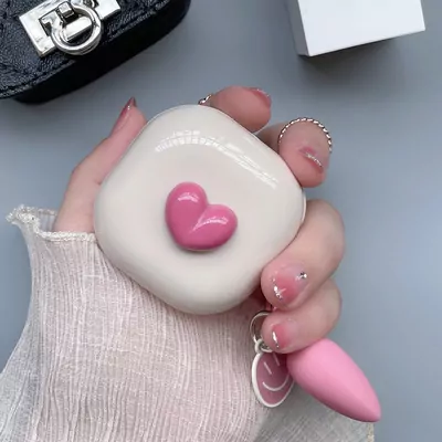 Microsonic Samsung Galaxy Buds Core Kılıf Süslü Kalp Desenli Pembe