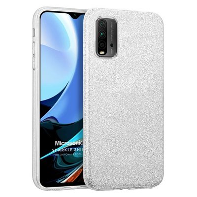 Microsonic Xiaomi Redmi 9T Kılıf Sparkle Shiny Gümüş