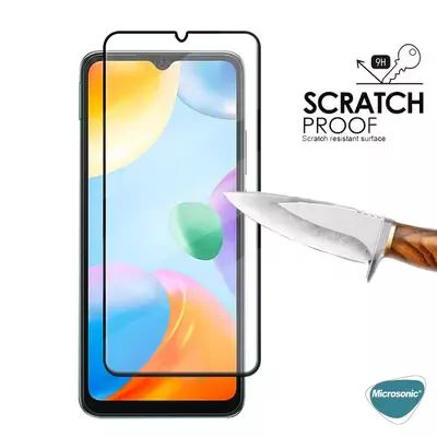 Microsonic Samsung Galaxy A34 Tam Kaplayan Temperli Cam Ekran Koruyucu Siyah