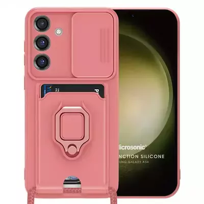 Microsonic Samsung Galaxy A54 Kılıf Multifunction Silicone Pembe