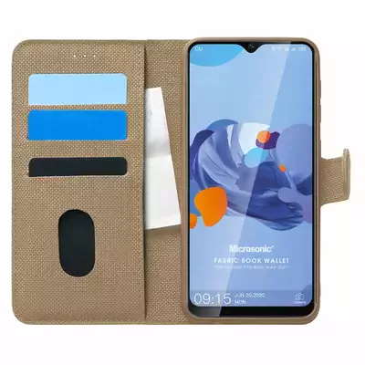 Microsonic Reeder P13 Blue Max 2021 Kılıf Fabric Book Wallet Gold