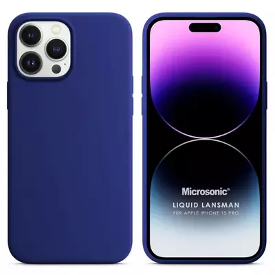 Microsonic Apple iPhone 15 Pro Kılıf Liquid Lansman Silikon Lacivert