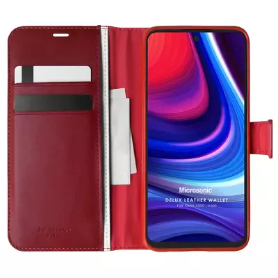 Microsonic Omix X500 Kılıf Delux Leather Wallet Kırmızı