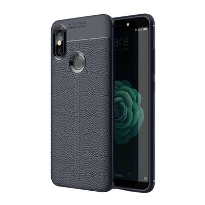 Microsonic Xiaomi Mi 8 SE Kılıf Deri Dokulu Silikon Lacivert